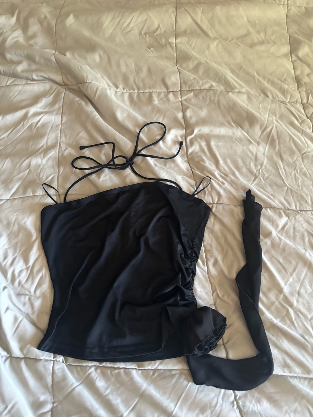 Princess Polly Black Halter Tie Camisole